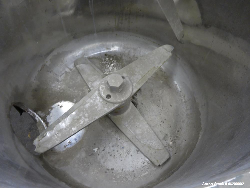 Used Prodex High Intensity Mixer, Model 60JSS, 304 Stainless Steel. Approximate working capacity 170 liters 6 cubic feet (240 liter 8.5 cubic feet total). Carbon steel jacketed bowl 30" diameter x 24...